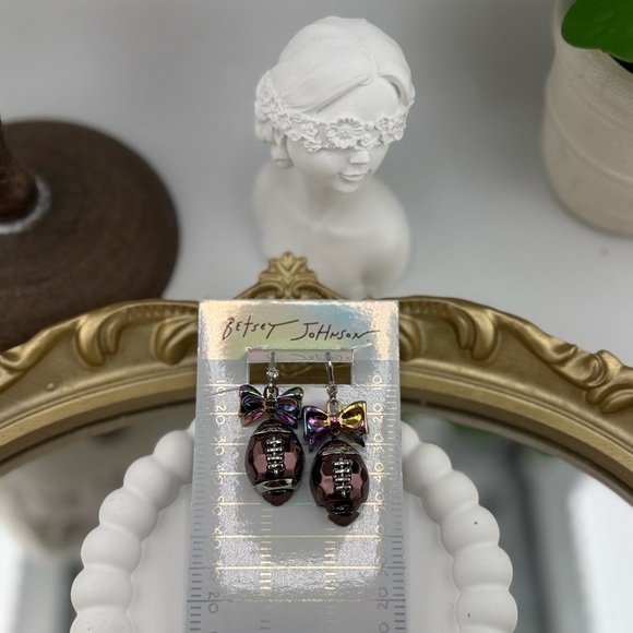 Betsey Johnson Touchdown Football Drop Earrings 🏈 - Picture 3 of 6